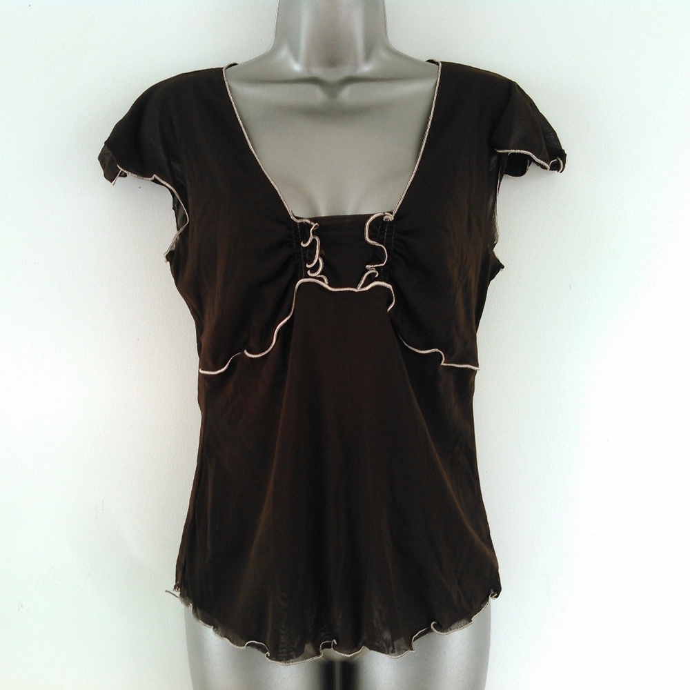 Max Studio | Dark Brown Top